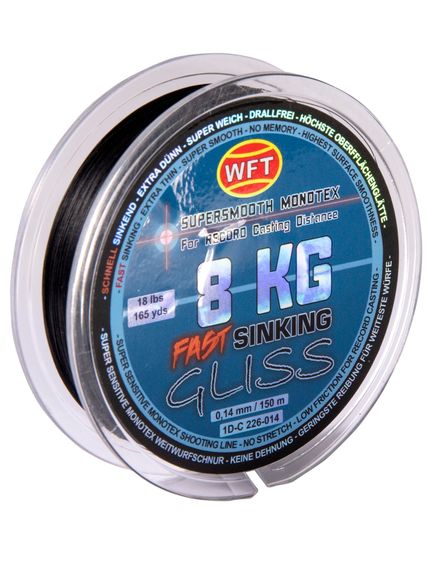 Леска плетёная WFT KG GLISS SINKING Black 150 м, 0,14 мм