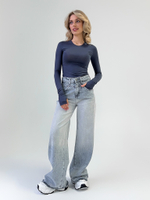 Джинсы LOLOBLUES 18165 широкие однотонные с градиентом