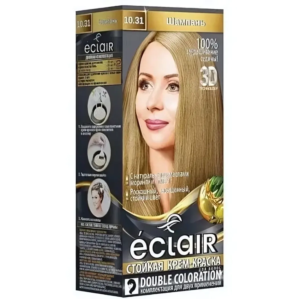 Крем-краска для волос ECLAIR 3D № 10.31 Шампань
