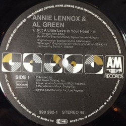 Винтажная виниловая пластинка LP Annie Lennox and Al Green Put A Little Love In Your Heart Новая Рождественская Сказка (Germany 1988) Maxi Single
