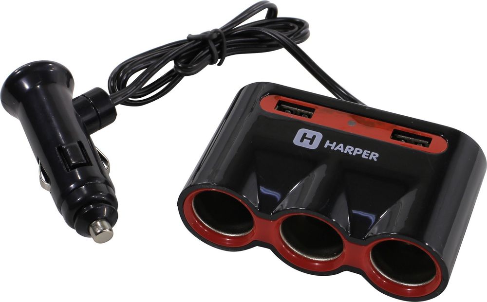 Разветвитель авто Harper Dp-330 (3 гнезда/2USB)