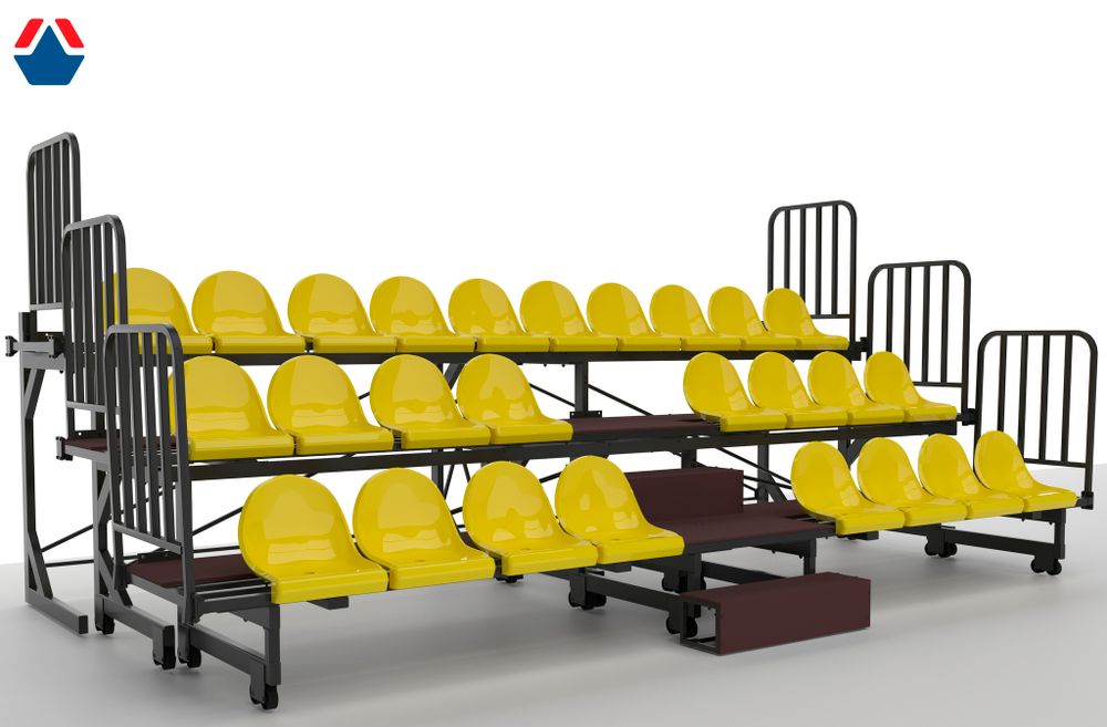 Трибуна телескопическая 3-х рядная на 26 мест