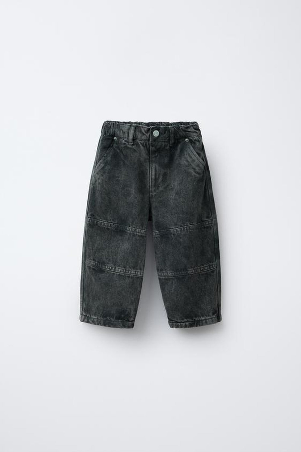 ZARA БРЮКИ ИЗ ТВИЛА С ЭФФЕКТОМ ПОТЕРТОСТИ, СИНИЙ