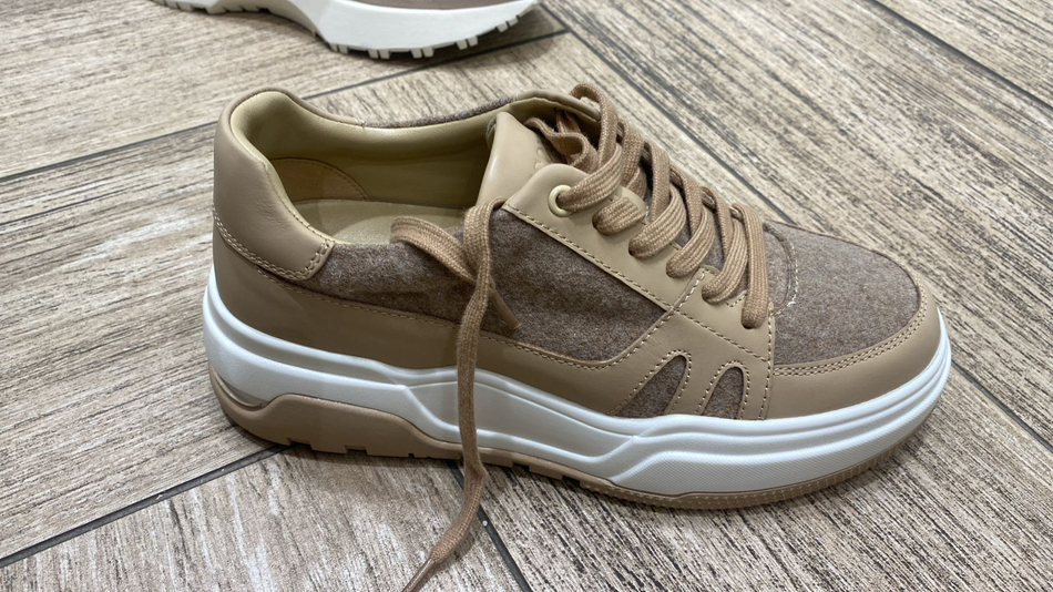 104609B3-YP beige-24Z Женские сникерсы деми