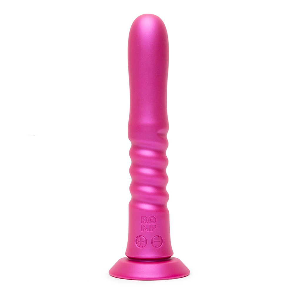 Розовый вибратор 19см с движениями вверх-вниз Romp Jiggle Thrusting Vibrator Pink RPDL1SGG