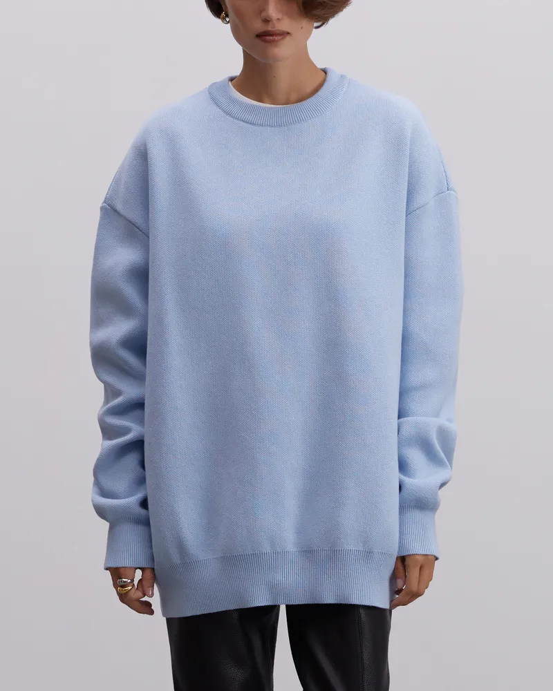 Голубой свитшот из хлопка