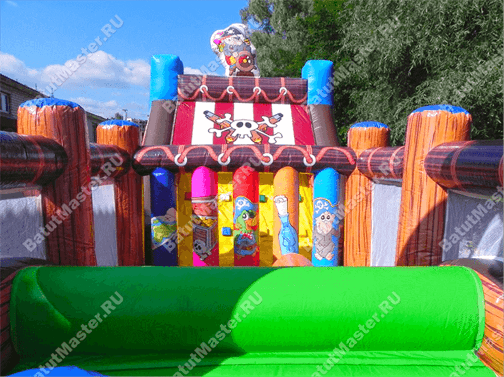 Коммерческий надувной батут "Полоса препятствий пиратская"