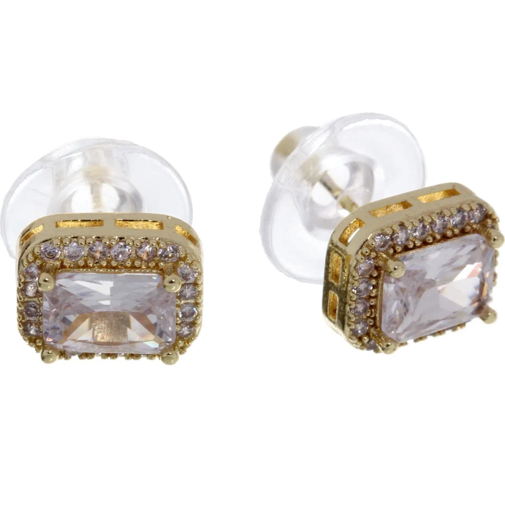 Серьги из гиппоалергенного металла со стразами «ПАЛУМНА», классика, цвет золото и серебро, 1*0,8см