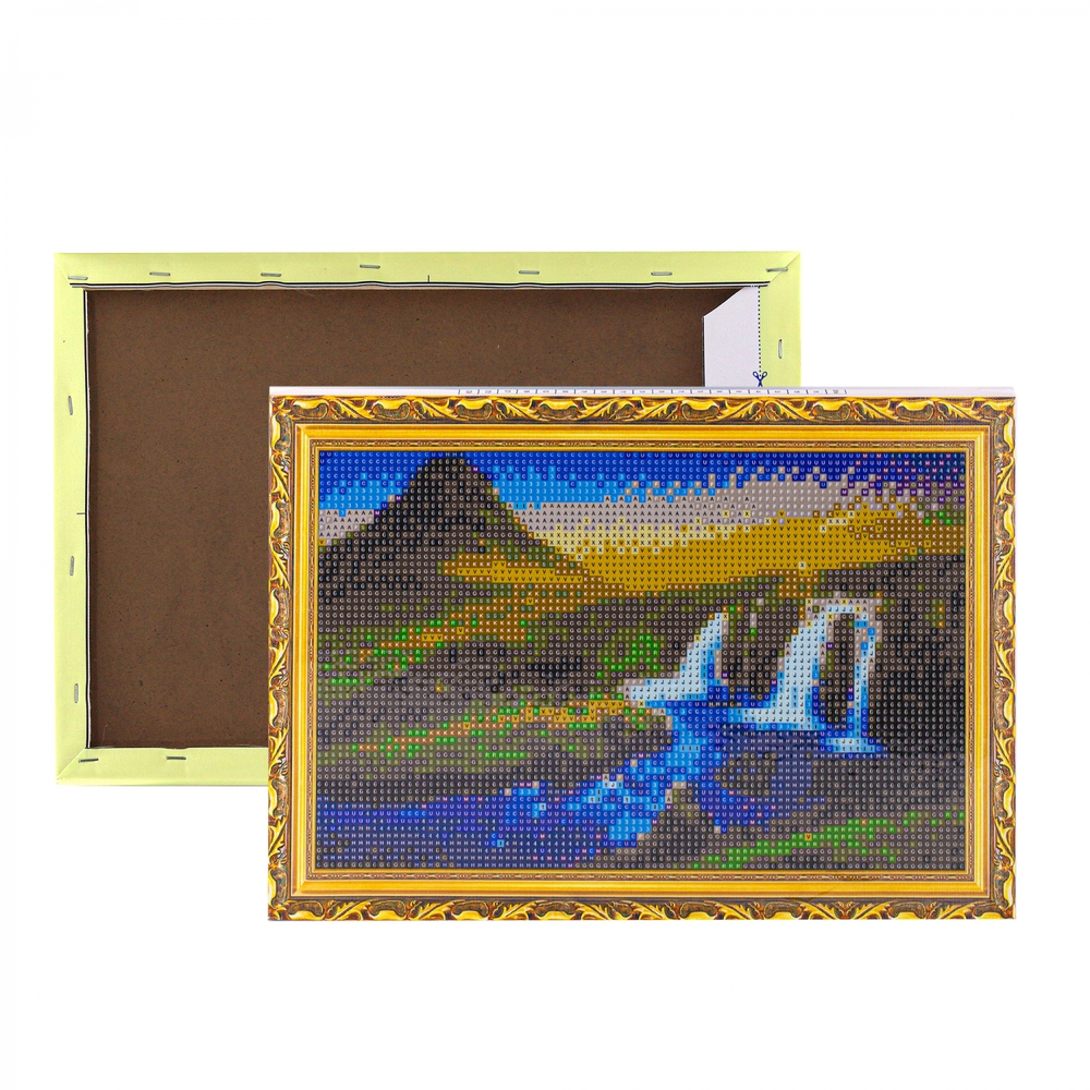 Алмазная мозаика Alingar, на подрамнике, с полным заполнением, (глянц), 20х30 см, 19 цветов, "Водопад"