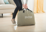Надувная кровать двуспальная Intex 64136, тёмно-серая, встроенный насос 220В