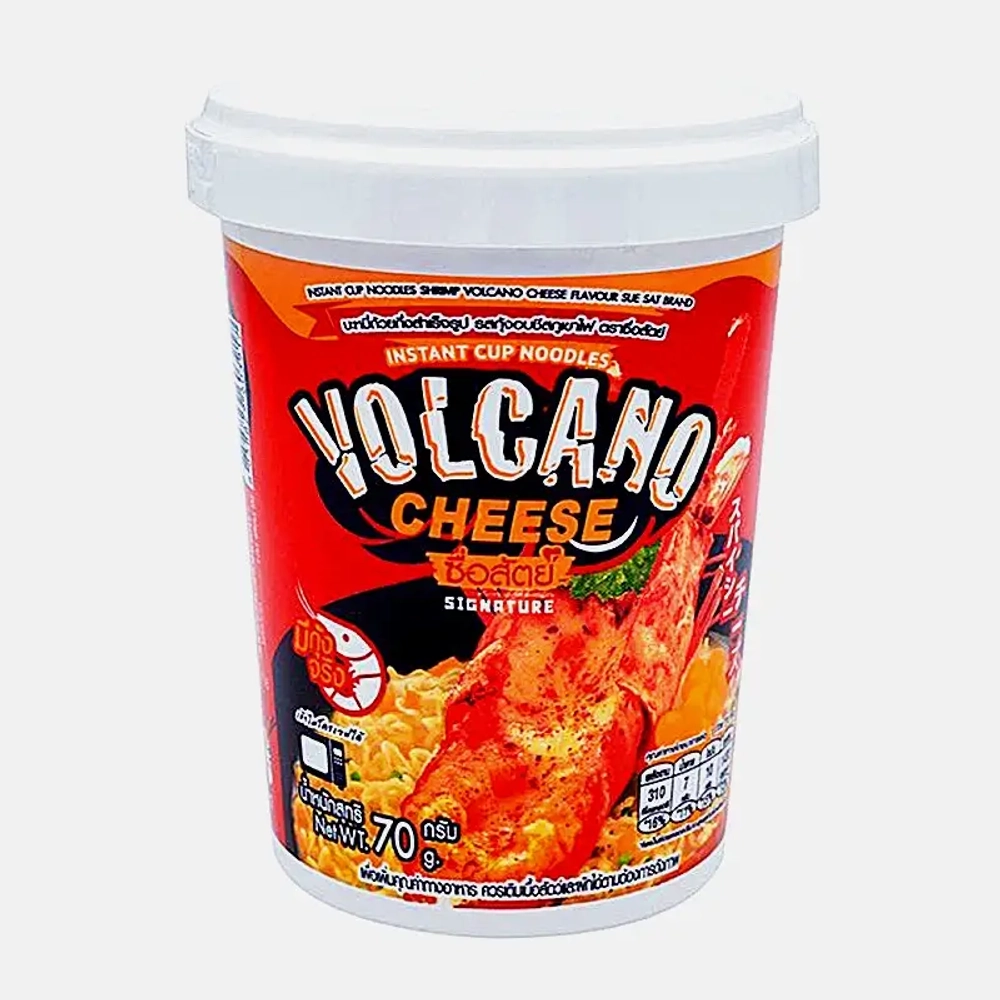 Лапша быстрого приготовления со вкусом креветки и острого сыра Volcano Sue Sat 70г