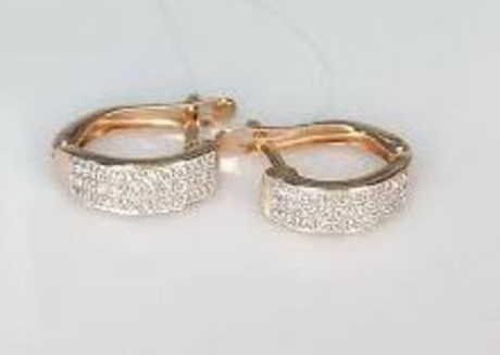 Серьги из золота с фианитами