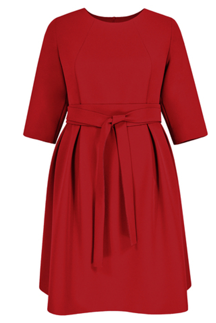 Офисное платье 1255Л, красный #184Ка051255Л