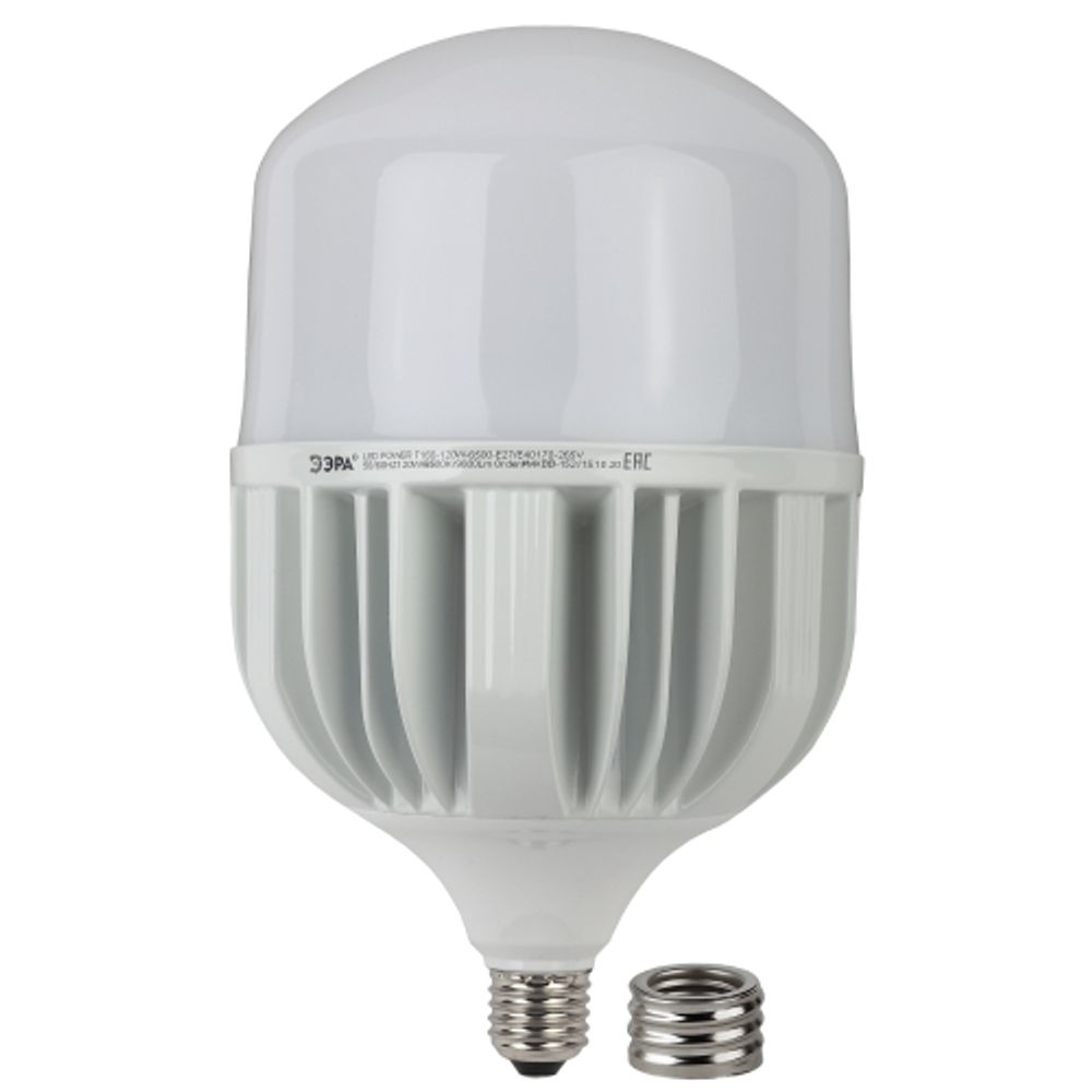 Лампа светодиодная POWER ЭРА STD LED T160-120W-6500-E27/E40 120Вт колокол холодный дневной свет Е27/Е40 | Лампы cветодиодные POWER