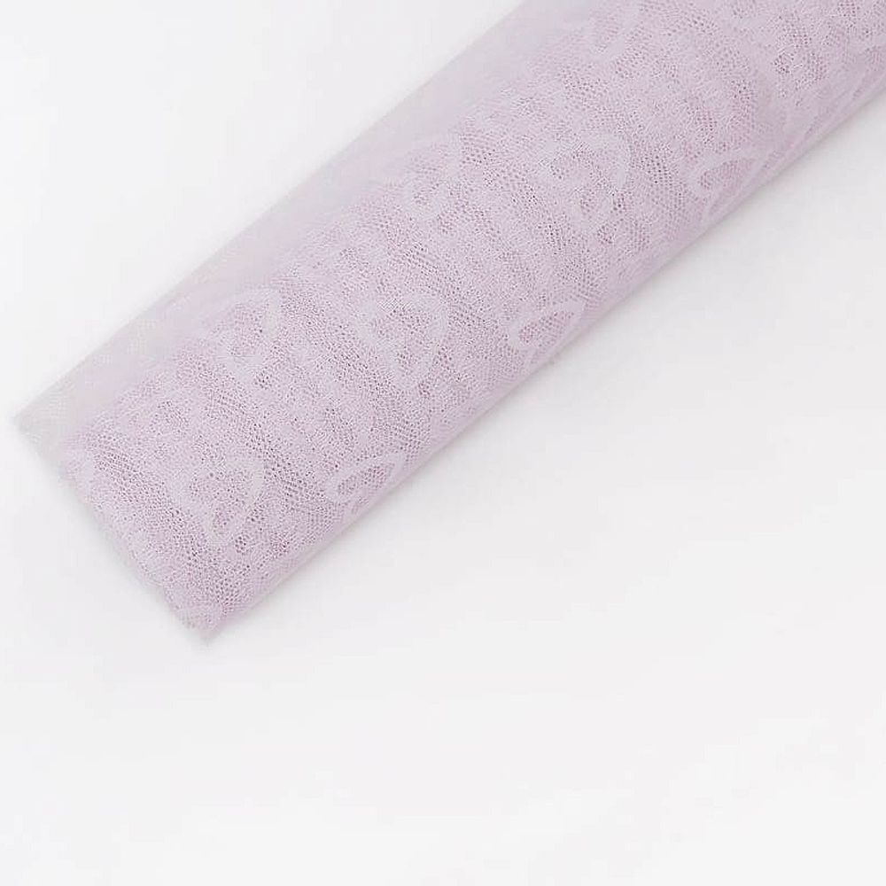 Сетка кружево Сердце 50см*5ярд СИРЕНЕВЫЙ