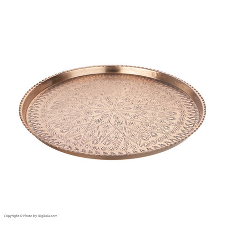 Медный поднос для сервировки и подачи 9209852 с гравировкой Иран