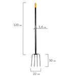 Вилы садовые цельнометаллические 22х30 см, ОБЩАЯ ДЛИНА 150 см, черенок сталь, RABBITEX (РАББИТЕКС) "LONG HANDLE", 700489