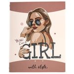 Тетрадь на кольцах А5 175х215 мм, 240 л., твердый картон, с разделителями, BRAUBERG, "Cool Girl", 404100