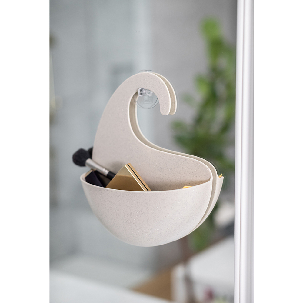 Органайзер для ванной surf, organic, 25,3х21,6х6,5 см, молочный