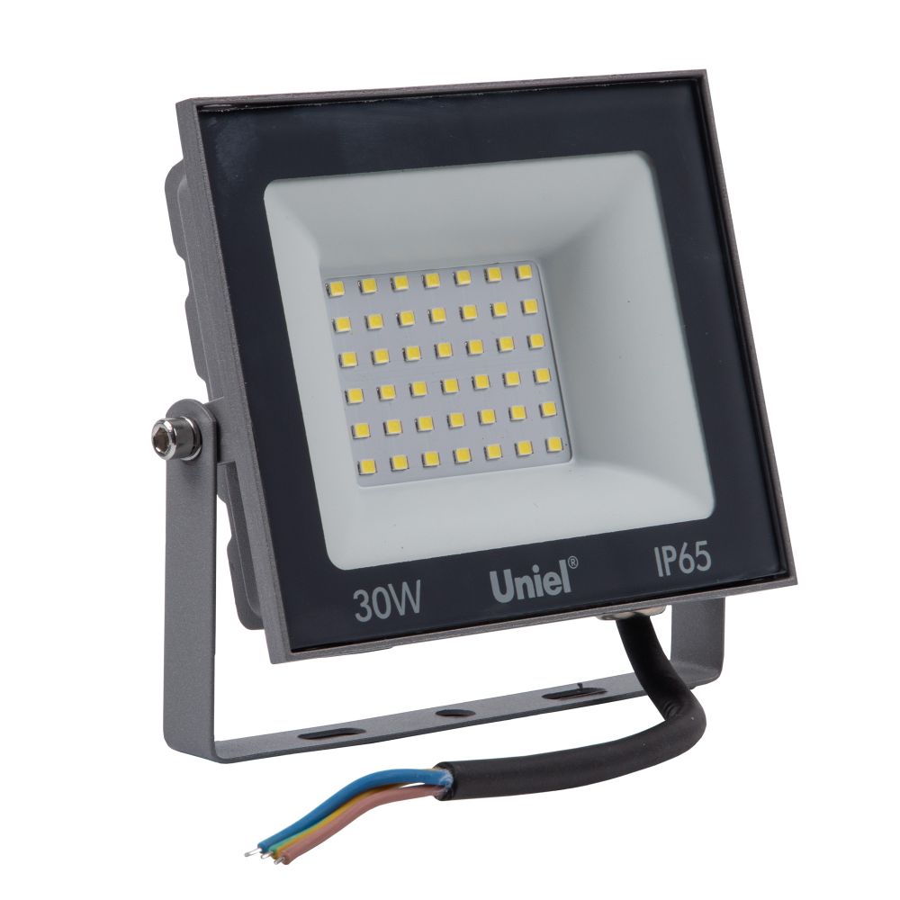 ULF-F23-30W-6500K IP65 160-240V GREY Прожектор светодиодный. Дневной свет 6500K. Корпус серый. TM Uniel