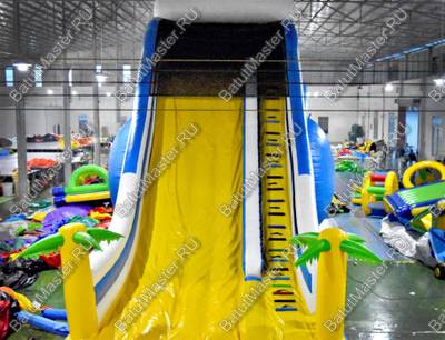 Надувной батут-горка с бассейном «Пляжный оазис», 21*7*7 м