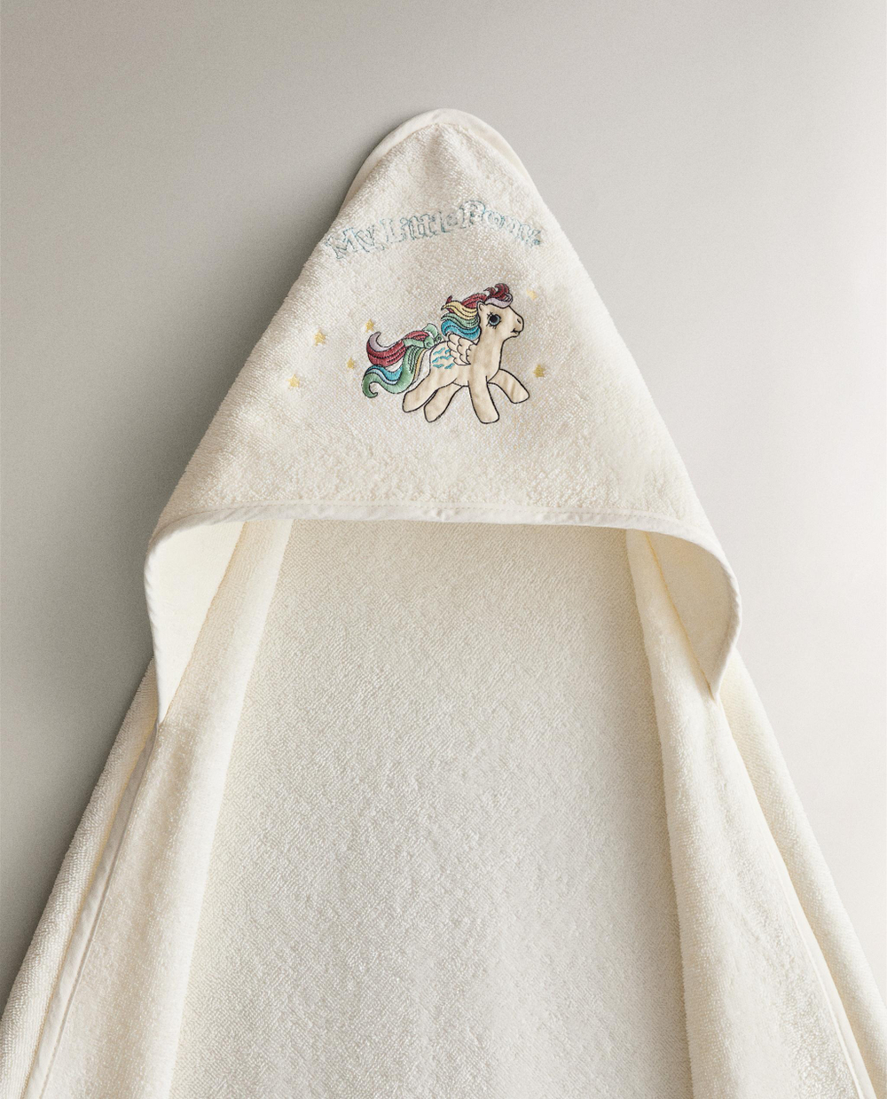 Zara Home Детское полотенце с капюшоном из хлопка, кремовый, 100x100 см