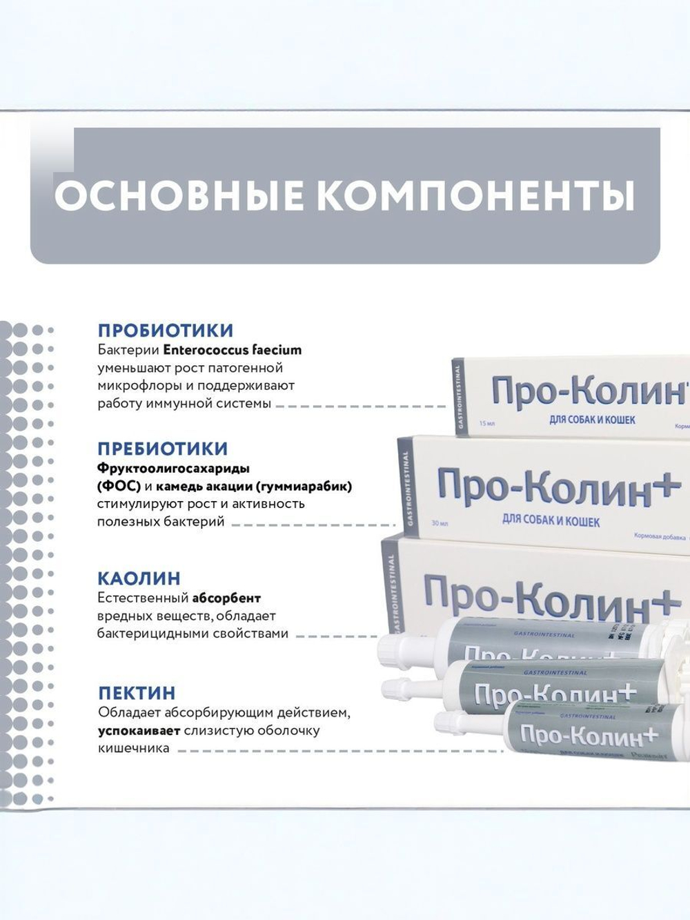 Пробиотик Protexin Pro-Kolin для собак и кошек паста для лечения диареи и нормализации пищеварения, 30 мл