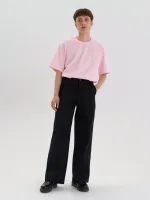 Купить Брюки FOS Объемные со складками Черные Брюки FOS Объемные со складками Черные