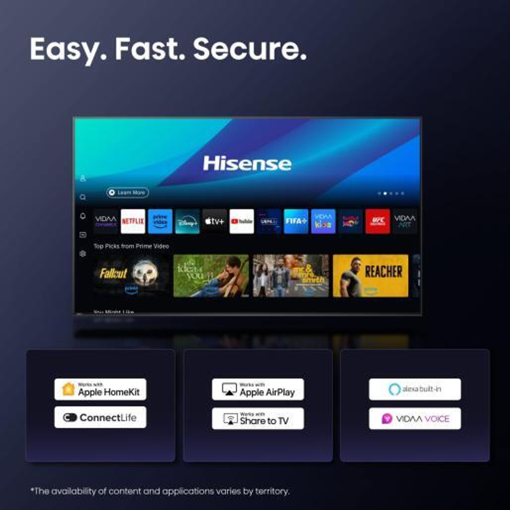 Телевизор QLED Hisense 75" 75U7Q PRO темно-серый 4K Ultra HD 120Hz DVB-T DVB-T2 DVB-C DVB-S DVB-S2 USB WiFi Smart TV