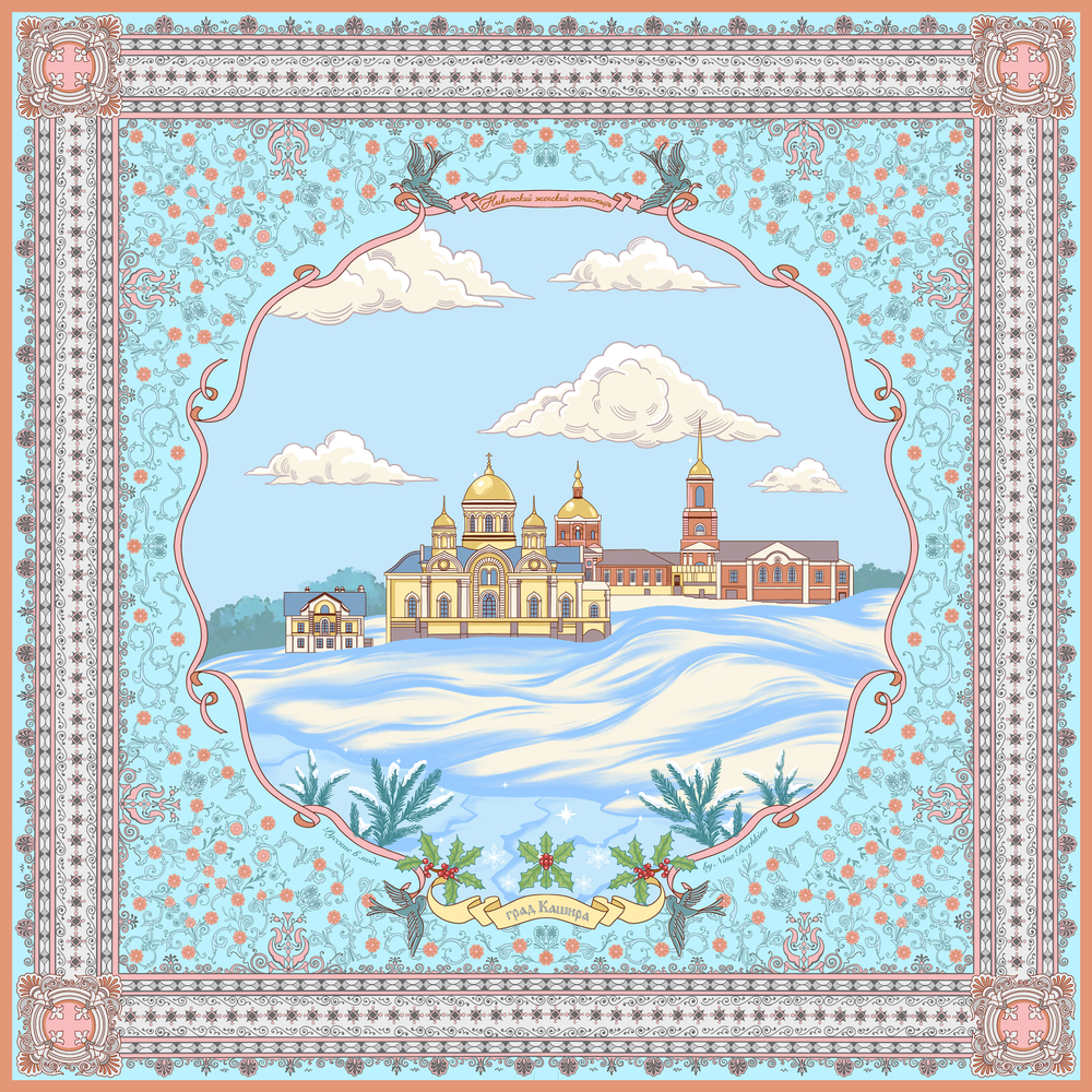 Платок «Каширский монстырь. Зима»