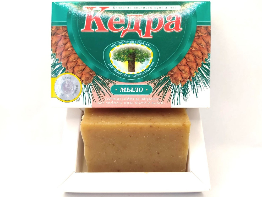 Мыло Кедра ручной работы молочно-медовое