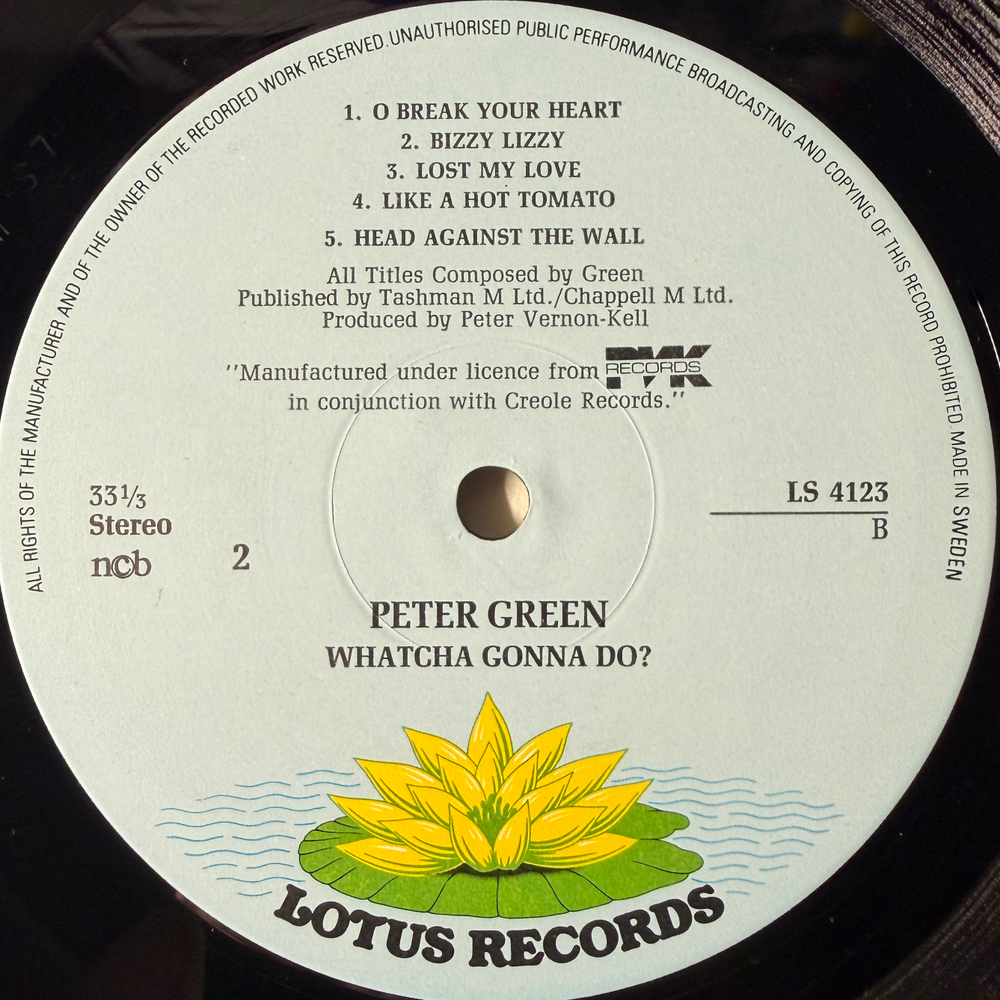 Peter Green ‎– Whatcha Gonna Do? (Скандинавия 1981г.)