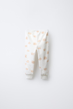 ZARA ВЕЛЮРОВАЯ ПИЖАМА С СОБАЧКАМИ, РЫЖЕАТО-КОРИЧНЕВЫЙ