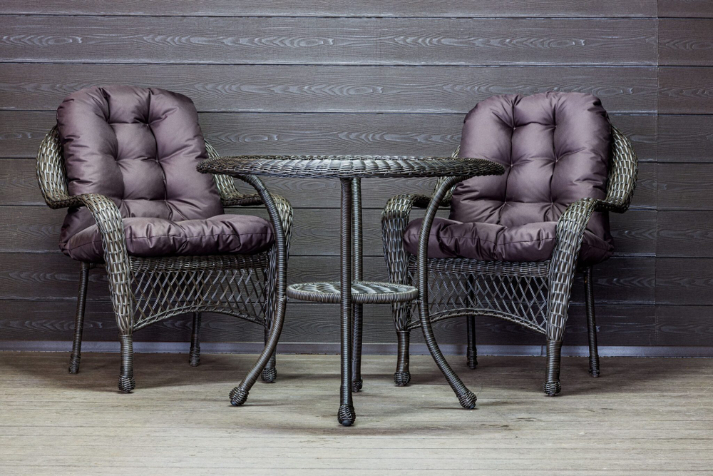 Садовый комплект из искусственного ротанга Мэдисон НЬЮ (Medison NEW) стол круглый D90 + 2 кресла с подушками на сиденье и спинку