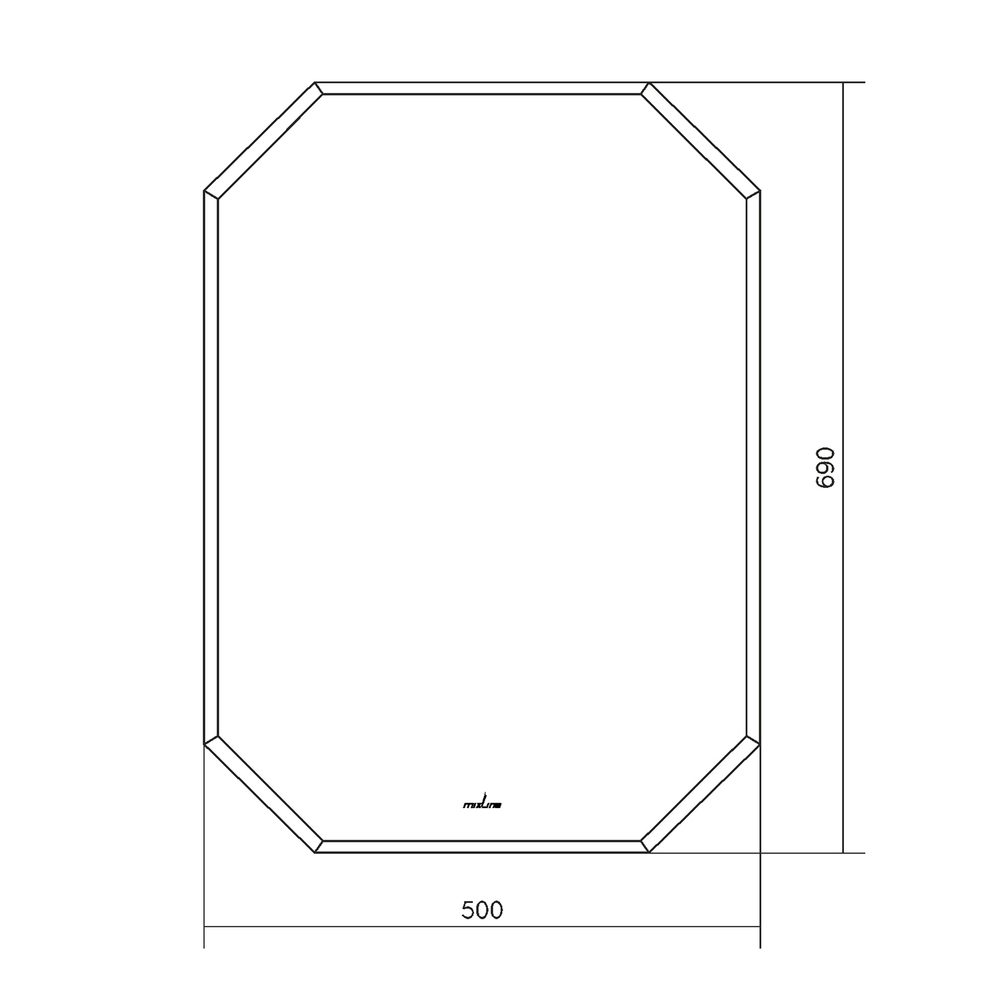 Зеркало MIXLINE "Атлант" 500*690 (ШВ) б/полки с фацетом (К)