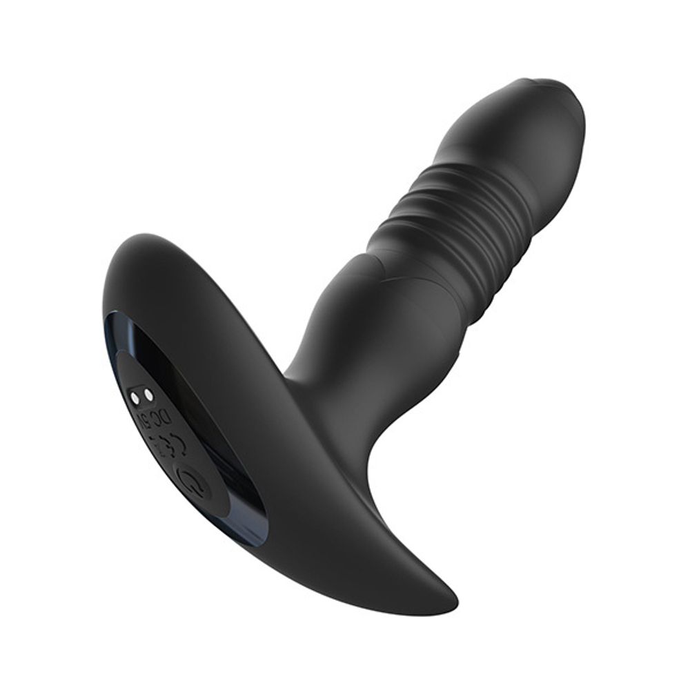 Черный анальный вибромассажер 14,5см с пультом ДУ I-Moon Black  MY-618