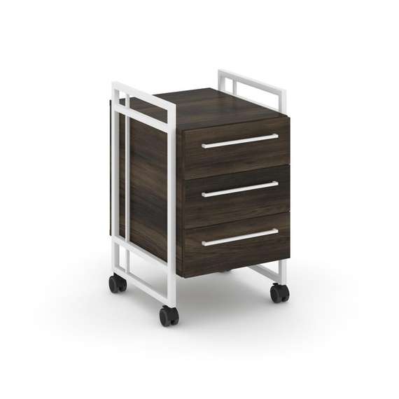 Rift Direct Тумба мобильная RF.TMR-001 Дуб Мали/Металл Белый/Белый Ручки 424*500*680