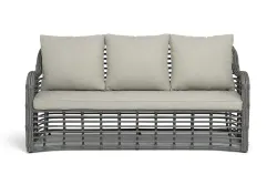 "Ницца" лаунж-зона из искусственного ротанга, цвет серый