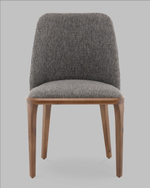 Стул Вудмайкл каркас дерево цвет темный орех рогожка темно-серый