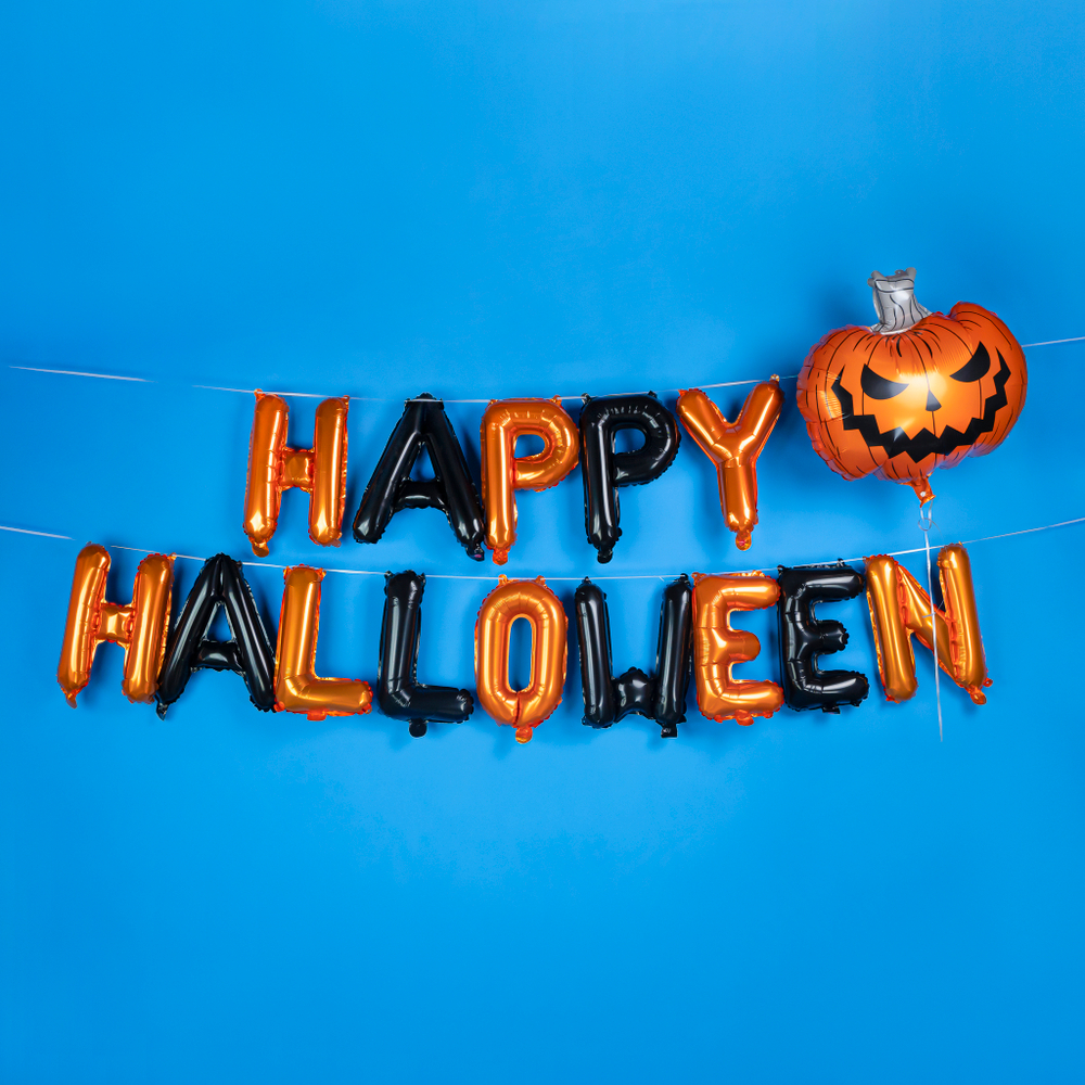 Мини фигура 16'' надпись Happy Halloween черный/оранжевый Fl