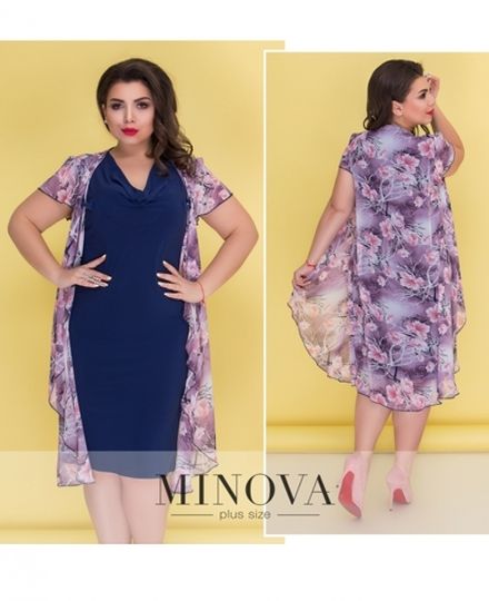 Платье 00277-синий Minova Фото 1