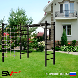 Уличная шведская стенка Sv Sport рукоход с комплектом турник прямой У5004 (Сетка)