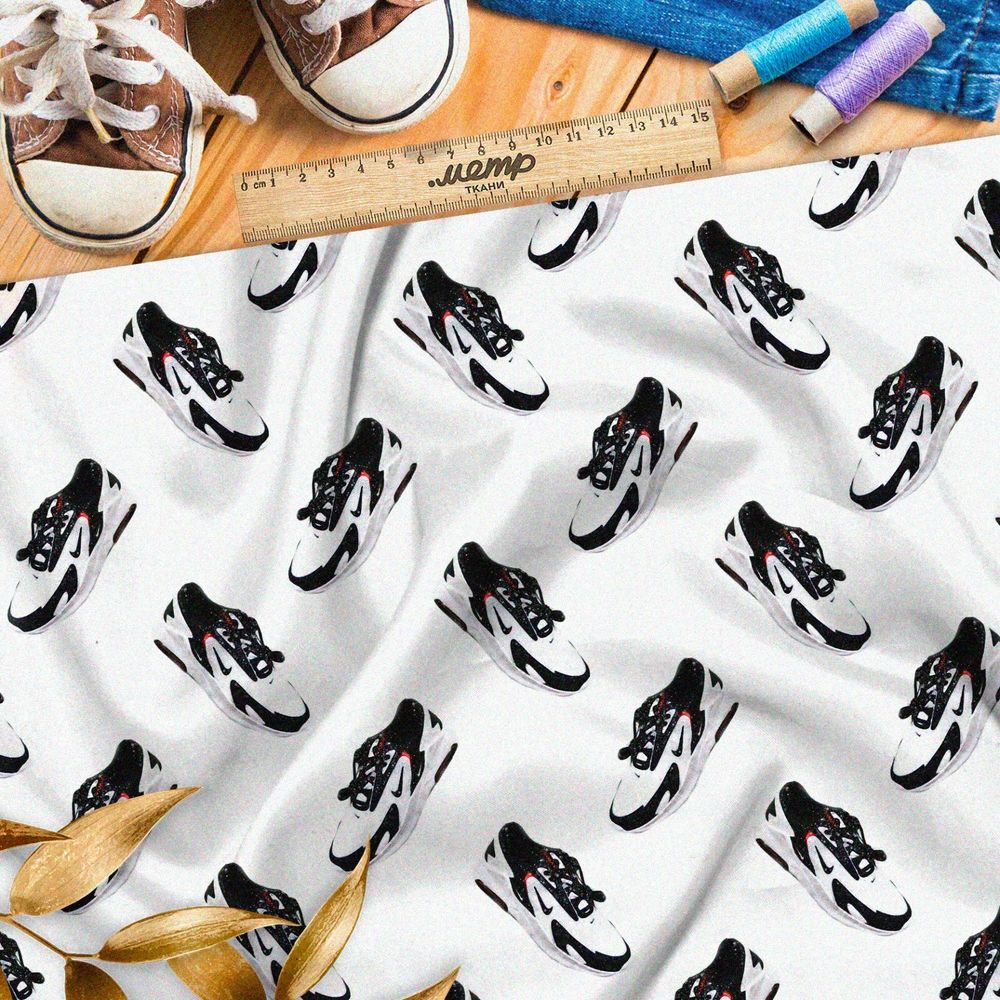 Ткань бязь чёрно-белые спортивные кроссовки
