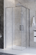 Душевой уголок Cezares PLANE-A-2-90-C-CR, 90х90х195, профиль хром, стекло прозрачное