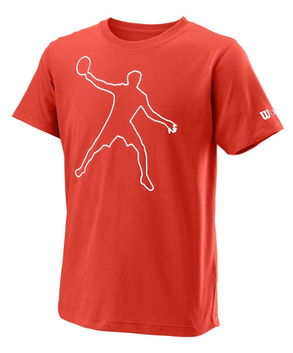 Футболка для мальчика теннисная Wilson Bela Tech Tee B - fiesta