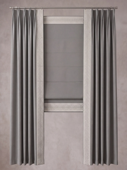 Комплект штор из ткани Ecobella арт. Efes col. 117 с декоративным бордюром Te-Xo