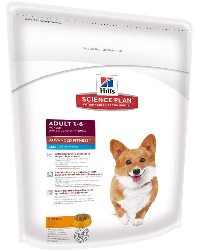 Hill's SP 7кг Advanced Fitness корм для собак мелких и средних пород с курицей
