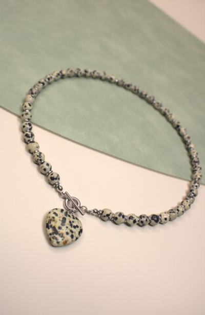 Чокер-колье из далматиновой яшмы «Далматиновое Сердце»