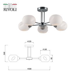 Люстра Rivoli Doris 2080-305 5 х Е14 40 Вт модерн | Rivoli