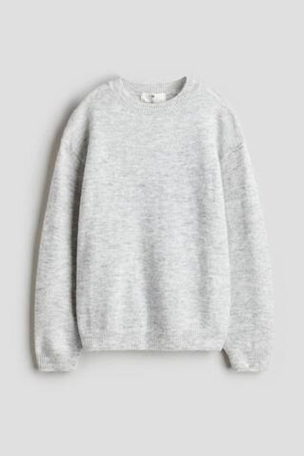H&M Свитер свободного кроя, светло-серый меланж